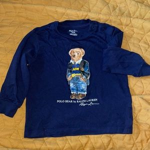 Ralph Lauren, 12m l/s blue tshirt.